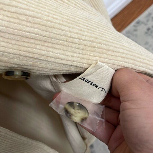 NWT-Jackson Rowe Otto Corduroy Cream Jacket - Picture 4 of 6